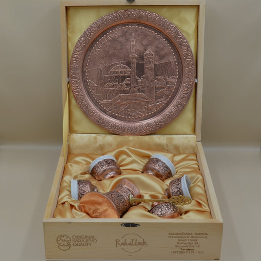 Coffee Set Copper Beg Mosque - 4 Cups