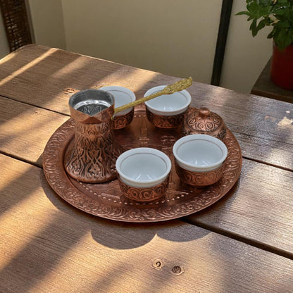 Coffee Set Copper Beg Mosque - 4 Cups - Rahatlook®