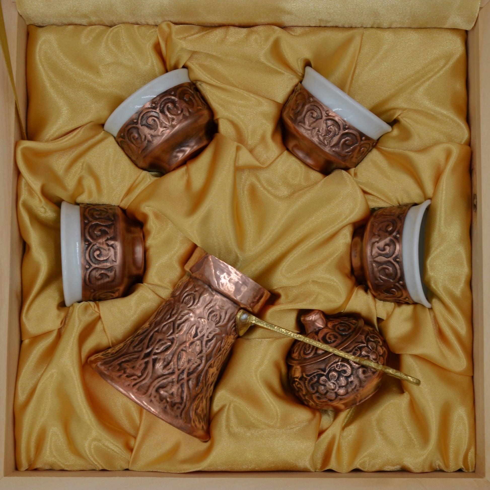 Coffee Set Copper Beg Mosque - 4 Cups - Rahatlook®