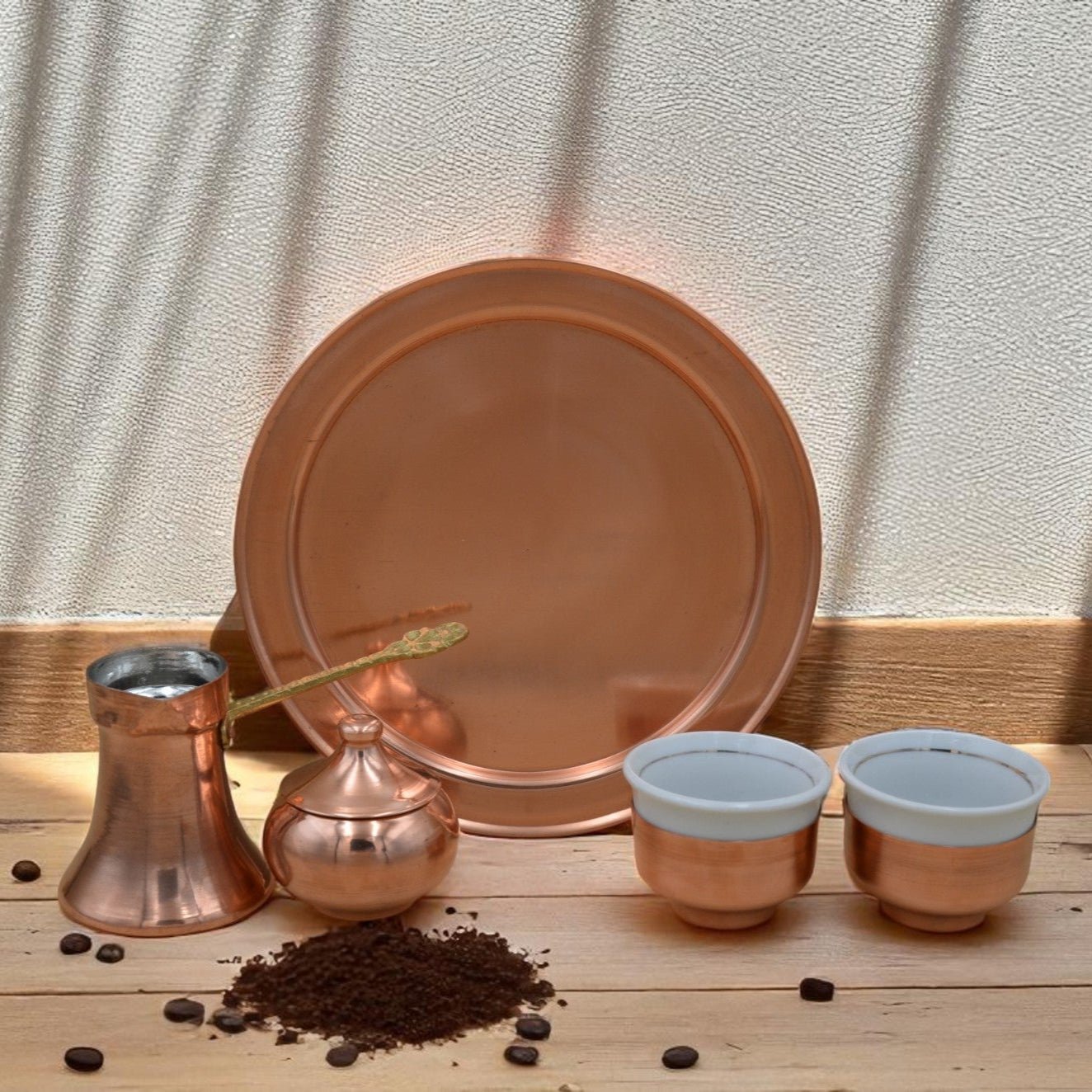 Coffee Set Copper Plain - 2 Cups - Rahatlook®
