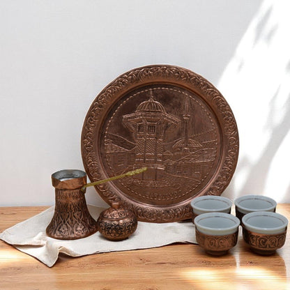 Coffee Set Copper Sebilj - 4 Cups - Rahatlook®