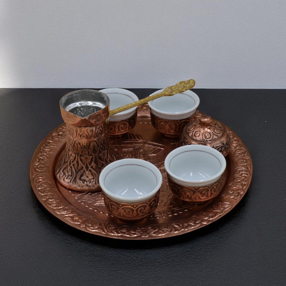 Coffee Set Copper Sebilj - 4 Cups - Rahatlook®