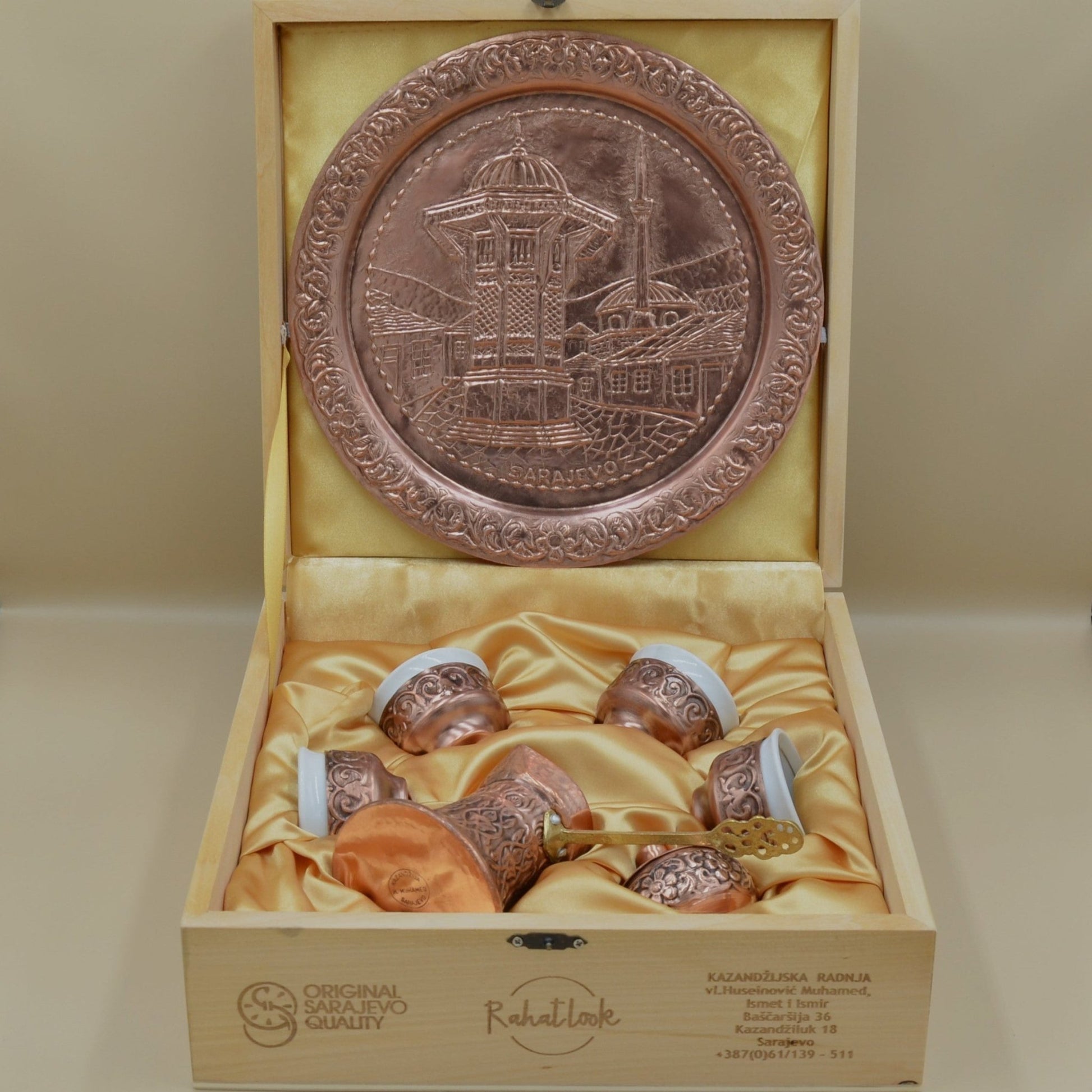 Coffee Set Copper Sebilj - 4 Cups - Rahatlook®